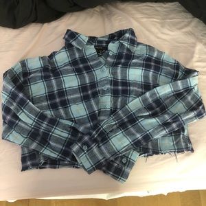 Forever 21 distressed cropped flannel